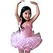 CM-CG Little Girls' Short Sleeve Tiered Tutu Ballet Party Dresses 4-5Y, Pink