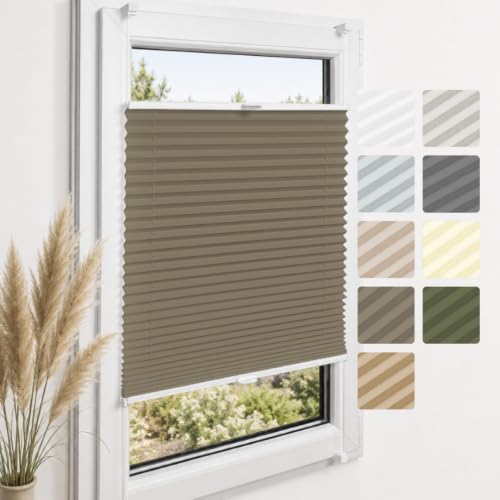 Home-Vision Premium Plissee ohne Bohren Klemmfix Chocolate B155 x H150cm
