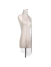 MineSign - Gargantilla de diamante con borlas largas y cadena ancha, joyería de moda dorada