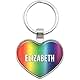 Graphics and More Metal Keychain Key Chain Ring Rainbow I Love Heart Names Female E Elfr - Elise