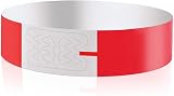 Vicloon 100 Pcs Neon Paper Like Wristbands Red Tyvek Event Safety