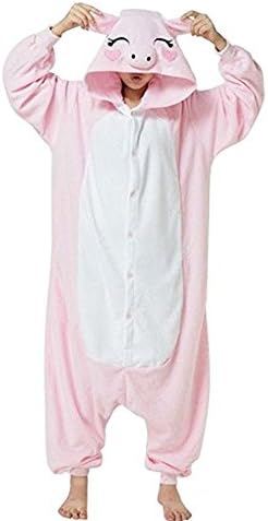 Halloween Xmas Anime Cosplay Onesie Pig One Piece Pajamas Homewear Costume,Adult,Size L for 66-70" height