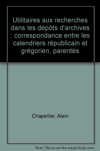 Utilitaires aux recherches dans les dépôts d'archives