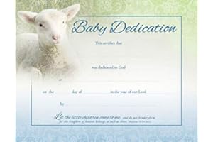 WARNER PRESS Certificate - Baby Dedication (Full Color Coated Stock - 8 1/2 x 11) (Pack of 6)