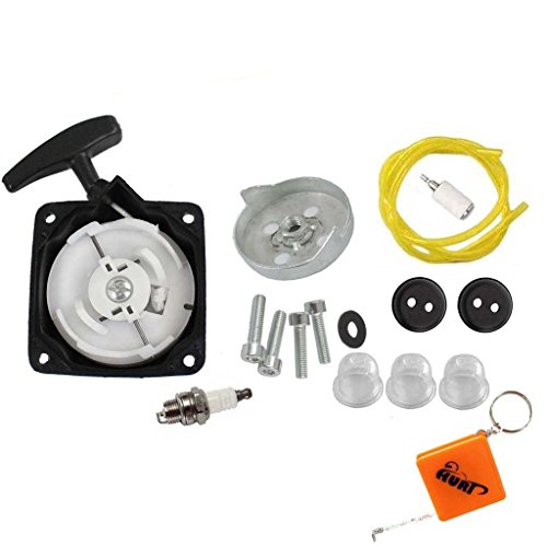 HURI Pull Start Starter with Starter Claw Screw Fuel Line for Earthquake Dually 10310 Earth Auger MC43RCE Mini Cultivator MD43 Dethatcher