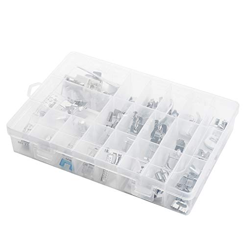 Sewing Machine Presser Feet Set 42 Pcs for Brother, Babylock, Singer, Janome, Elna, Toyota, New Home, Simplicity, Necchi, Kenmore, and Most of Low Shank Sewing Machines