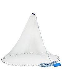 Giraffe X Red de pesca de agua salada americana para cebo trampa de pesca, radio 4 6 8 10 12 pies, pesos de plomo real, 0,47 a 0,63 pulgadas, tamaño de media malla