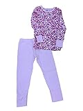 Girls Pink Cheetah Long Johns Thermal Underwear Base Layer Set