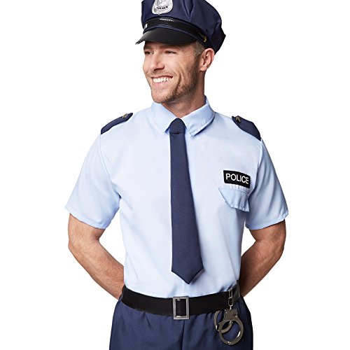 TecTake-dressforfun-Costume-da-Uomo-Agente-di-Polizia-Fantastica-Camicia-con-Simbolo-della-Polizia-Comodi-Pantaloni-Resistenti-con-Cravatta-con-Nastro-di-Gomma-S-No-301523
