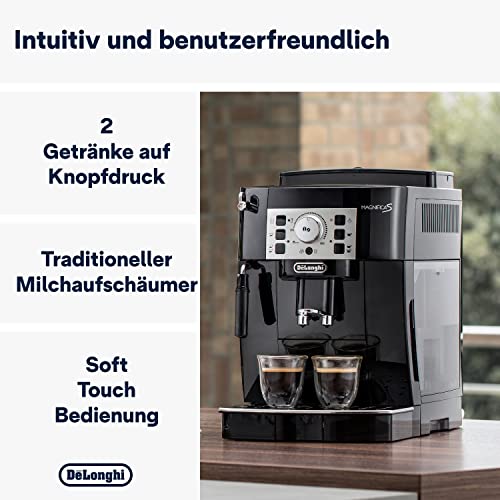 De’Longhi Magnifica S - Perfetto Kaffeevollautomat mit klassischem Milchaufschäumer, Espresso- und Cappuccino Kaffeemaschine, Bedienfeld mit Tasten, Schwarz (ECAM22.110.B) thumbnail 2