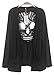 KOINECO Long Sleeve Open Front Back Cut Out Skull Cardigan Tops with Pockets