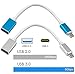 LABOL Set of 2 [2-Pack] USB Type C male to USB 3.0 A female OTG Data Cord Cable Adapter (Convertor) for Apple Macbook Pro, ChromeBook Pixel, Nexus 5X/6P,HTC 10 OnePlus 2 and Others.