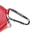 Case Star Red Earphone handsfree headset HARD EVA Case - Clamshell/MESH Style with Zipper Enclosure, Inner Pocket, and Durable Exterior + Silver Climbing Carabiner With Case star cellphone bag