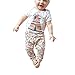FEITONG 1 Set Baby Girls' Floral Top Shirt + Printed Pants (6-12 Months)