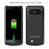 Modernway Samsung Galaxy S7 Edge Rechargeable External Battery Case,5200 mAh Slim Protective Portable Charging Case, Power Bank Charger Case with Kickstand for S7 Edge(ONLY)-Black