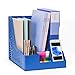 Leven Desk Organizer with Extra Storage Case, Large Space Desktop Magazine File Holder with 3 Vertical Compartments for Office Organization