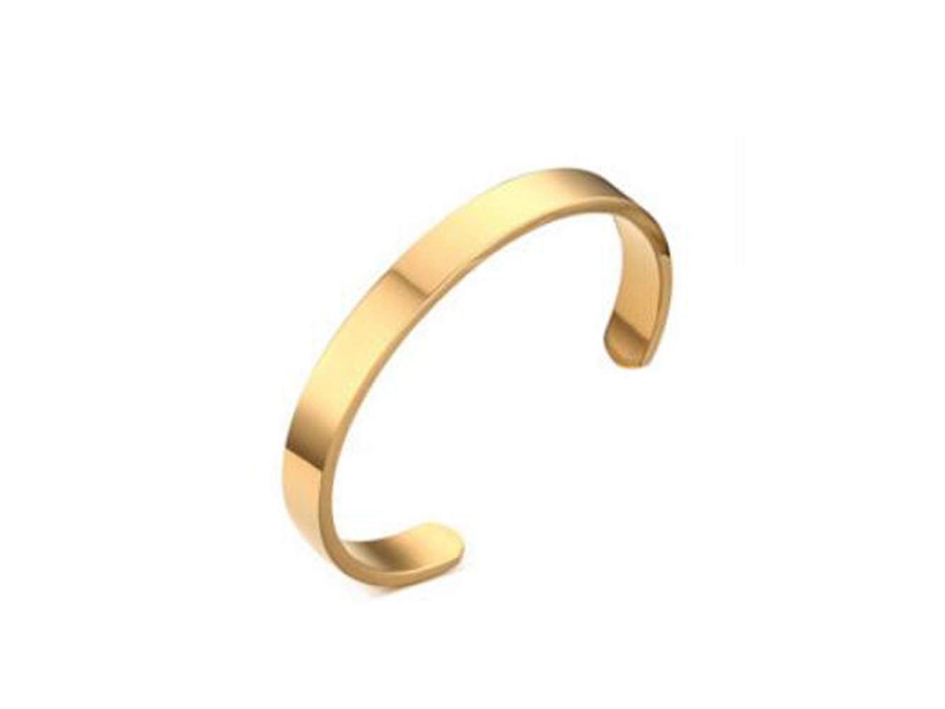HIJONES Unisex's Stainless Steel Gold Bangle Cuff Bracelet for Women and Men Width 6mm