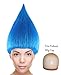 Blue Troll Style Wig Synthetic Hair w/Wig Cap for Halloween Cosplay Costume Party