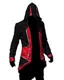 Rulercosplay Assassin's Creed 3 Connor Kenway Hoodie Jacket (X-Large, Black& Red)