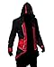 Rulercosplay Assassin's Creed 3 Connor Kenway Hoodie Jacket (X-Large, Black& Red)
