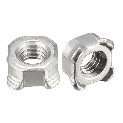 uxcell M6 Square Nuts Carbon Steel Machine Screw Weld Nut Pack of 40