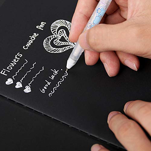 Dyvicl White Ink Pens - 12-Piece Fine Point Tip White Gel Pens for Black Paper Drawing, Illustration, Rocks Painting, Adult Coloring, Sketching Pens for Artists and Beginner Painters - Thumbnail 3