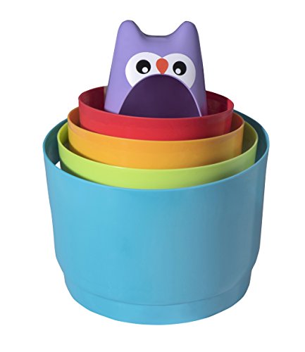 Playkidz Super Durable Rattle Ball Drop Roll 'n Swirl Ball Ramp and Stacking Toy. Educational Family Fun for Baby and Toddler.