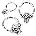 7ZACC Septum Skull 16g 16 Gauge (1.6mm), 15mm Long - 316l Surgical Stainless Steel Nose Septum Captive Bead Bar Skull