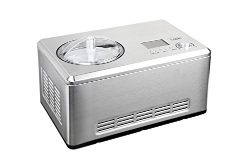 Lopie Automatic Ice Cream Maker with Built-in Compressor without Pre-Cooling, LCD Digital Display (Silver, 2.1Quart)