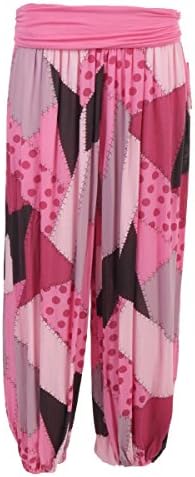 Italian Ladies Lagenlook Boho Hippy Hareem Baggy Yoga Trousers Pants Size 10-16