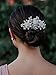 SWEETV Flower Wedding Hair Comb Ivory Pearl Clip,Bridal Hair Piece Women Hair Accessories for Brides
