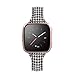 TOYOUTHS Compatible with Fitbit Sense/Sense 2 Band/Versa 3/Versa 4 Bands Women Men Dressy Elastic Nylon Fabric Strap Stretchy Sport Wristband Accessories Replacement for Fitbit Versa 4, Beige/Large