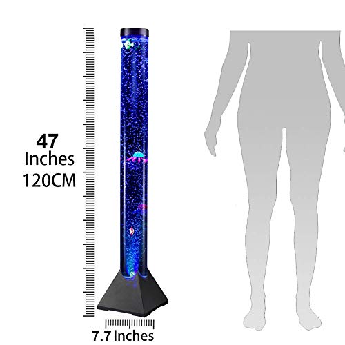 Floor Lamp - 3.9 ft Tall Water Bubble Floor Lamp - Water Tower Tank with Remote Control - Bubble Tube Night Mood Light for Kids Bedroom,Living Room,Great Gifts for Kids Perfect for Autism Sensory Toy