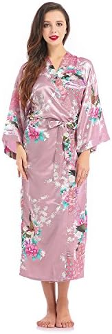 Satin Floral Posy Maternity Hospital Gown, Perfect For delivery Gown, Nursing Mothers, Pregnancy Robe(Light Pink,XL)