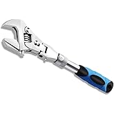 Flex Head Adjustable Wrench,10-12.4&Prime; Flexible Retractable Ratchet Wrench | Multi-function Adjustable Wrench, 180&deg; Rotable for Use in Tight Spaces, Pipe Repair.
