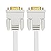 DTech Thin VGA Cable 15ft Slim Flexible VGA Male to Male Computer Monitor Cord 1080p High Resolution (White, 15 Feet)