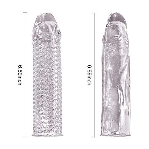 LUOWAN-2-PCS-Preservativo-Maschile-Allungato-Trasparente-Allungabile-Dispositivo-Di-Contraccezione-Di-Sicurezza-Con-Eiaculazione-Ritardata-Riutilizzabile-Dispositivo-Contraccettivo-Per-Coppie