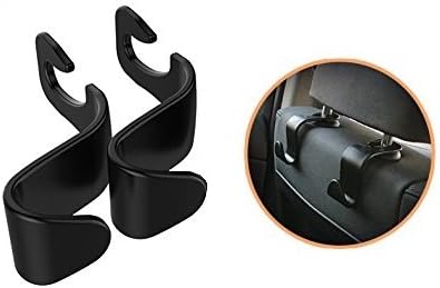 Car Hooks - Headrest Hooks - Creates Storage Space - Organize - Prevent Spills - Universal Fit for All Cars - Dual Hooks - Hang Groceries, Bags, Clothes, Purses, Supplies