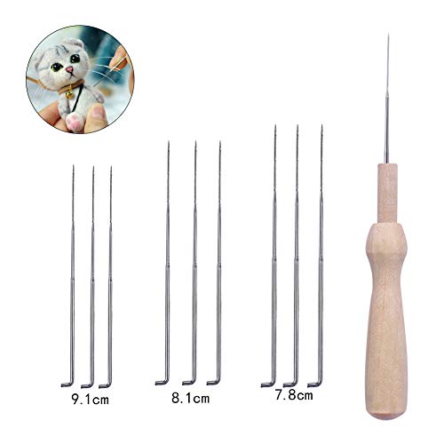 Needle Felting Tool MIUSIE 102Pcs Wool Felting Supplies with 90Pcs Needles,30Pcs Needles Per Size,3Pcs Needle Felting Pens and 6Pcs Cowhide Finger Cots for DIY Felting Wool Projects