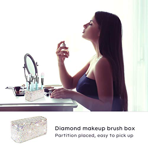 Makeup Beauty Brush Bling Crystal Luxury Organizer for Slim Handles | 26 Space Cosmetic Storage Display Container (AB Color) (Purely Handmade) 3 Makeup Beauty Brush Bling Crystal Luxury Organizer for Slim Handles | 26 Space Cosmetic Storage Display Container (AB Color) (Purely Handmade)