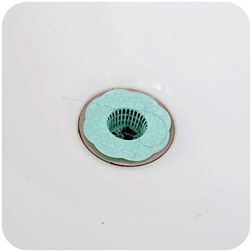 Wild Tribe Hair Drain Clog Remover Cleaning Tool,Kitchen Bath Sink Strainer,Drain Protector Filter Net Drain Hair Catcher Stopper,Pack of 6 (Green)