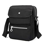Crossbody Bag for Women, JOSEKO Multi-Pocketed Nylon Shoulder Bag Purse Travel Passport Bag Messenger Bag Black 7.87''(L) x 2.76''(W) x 10.24''(H)