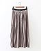 Women Vintage Velvet Pleated High Waist Midi Calf A-line Skirt (Khaki)