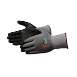 Liberty Glove and Safety AMZF4603M G-Grip Safety Glove, Nitrile Micro Foam Palm Coated with Dots, Medium, Gray/Black (Pair of 2)