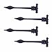 Black Wrought Iron Strap Hinges Spear Tip Rustproof Finish Classic Antique Style Set Of 4