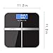 Hippih Smart Weigh Body Digital Precision Scale with Step-On Technology Easy-to-Read Measures Weight 400lb/180kg AAA Glass Square 006 (Black)