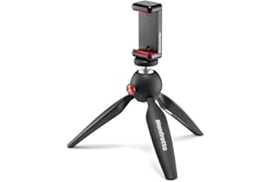 Manfrotto Mini Tripod with Universal Smartphone Clamp, Made in Italy, for iPhone with or Without Case, CSC, Vlogging, Videogr