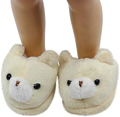 callm Doll Plush Slippers for 18 Inch American Doll Cute Animal Plush Slippers
