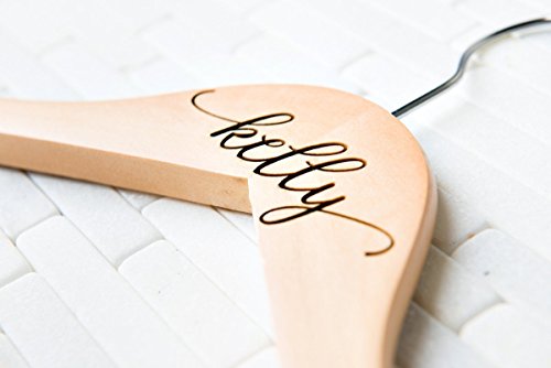 image for Left Coast Original 6 Wedding Dress Hangers Personalized Calligraphy B