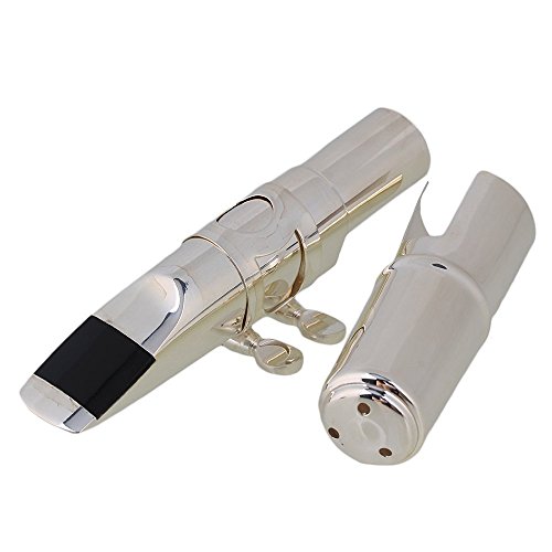 Surfing 7# Nickel-plated B-flat Tenor Saxophone Mouthpiece with Ligature Reed Sliver